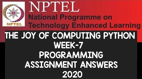 The Joy of Computing using Python|| WEEK-7||All programming assignments||NPTEL||#SKumarEdu