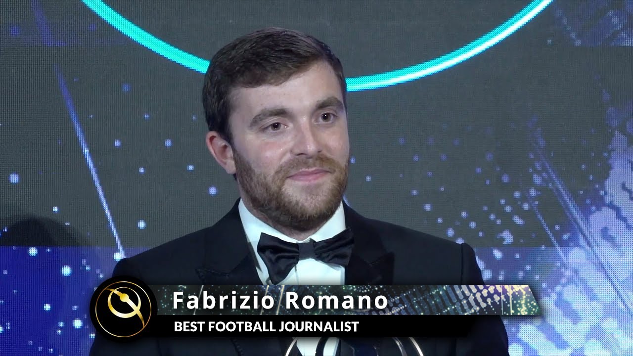 Fabrizio Romano awarded Best Football Journalist 2022 - YouTube