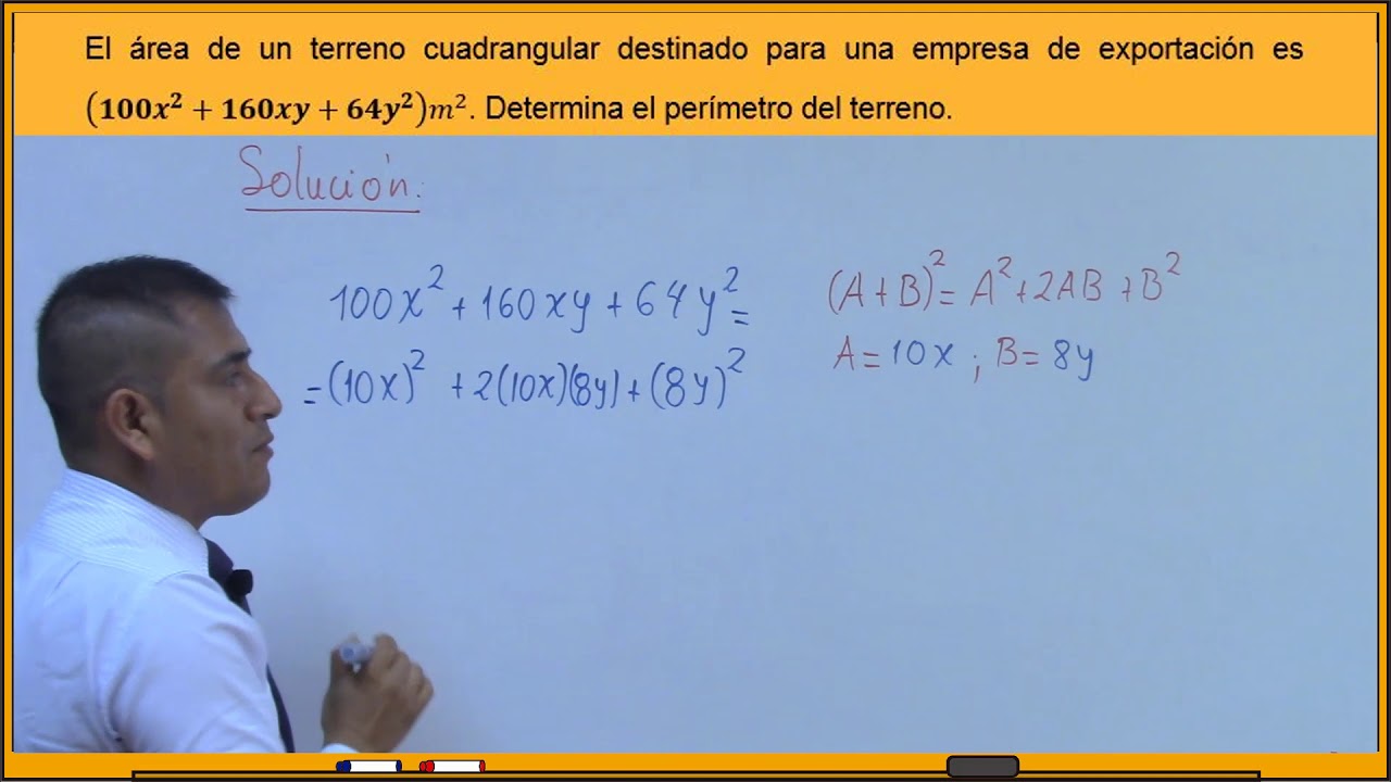 Productos notables área de un terreno cuadrangular para empresa de ...