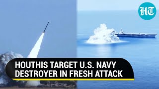 Houthi Ballistic Missile Strike On U.S. Navy Destroyer In Red Sea | Watch What Happened