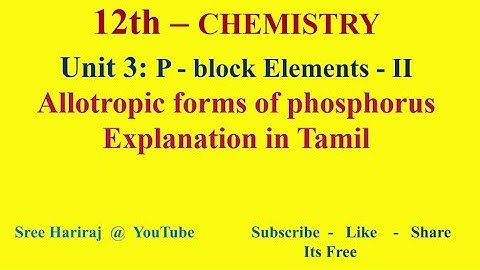 Allotropic forms of phosphorus  in Tamil | Unit 3 | TN-12th Chemistry