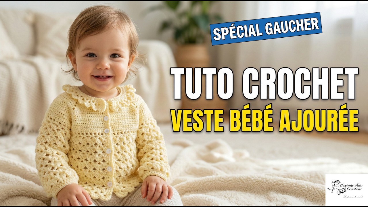 Tuto Veste Tout Age Au Crochet Special Gaucher Youtube