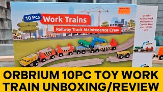 Orbrium 10 pice wooden work train unboxing and review!