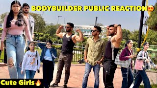 Bodybuilder Shirtless Reaction😍|| Public Reaction🔥| cute girl reaction😍#shirtless #reactionvideo