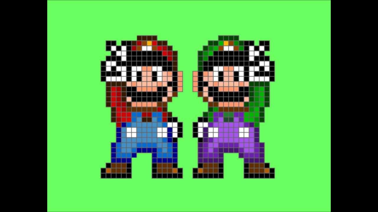 Mario and Luigi Pixel Art Tutorial YouTube