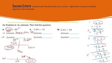Grade 6 HMH Into Math Lesson 4 -3 Divide Multi-Digit Whole Numbers Part 2