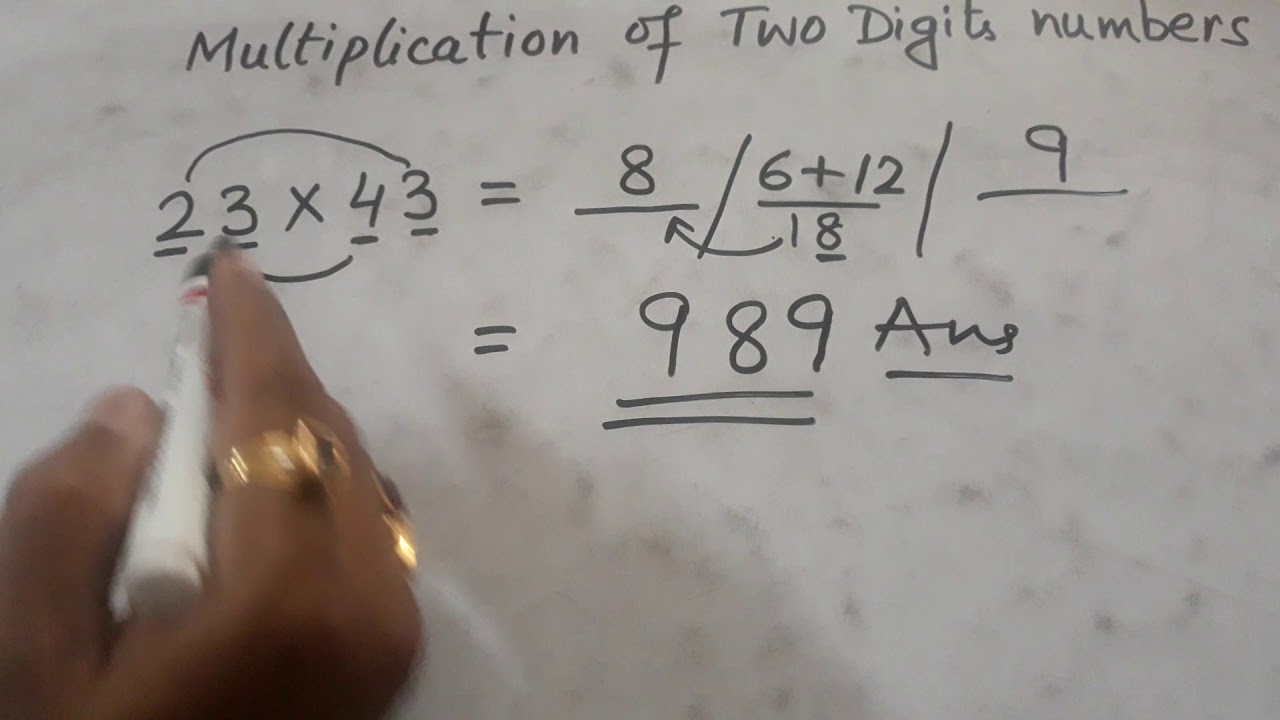 Multiplication of 2 digit numbers - YouTube