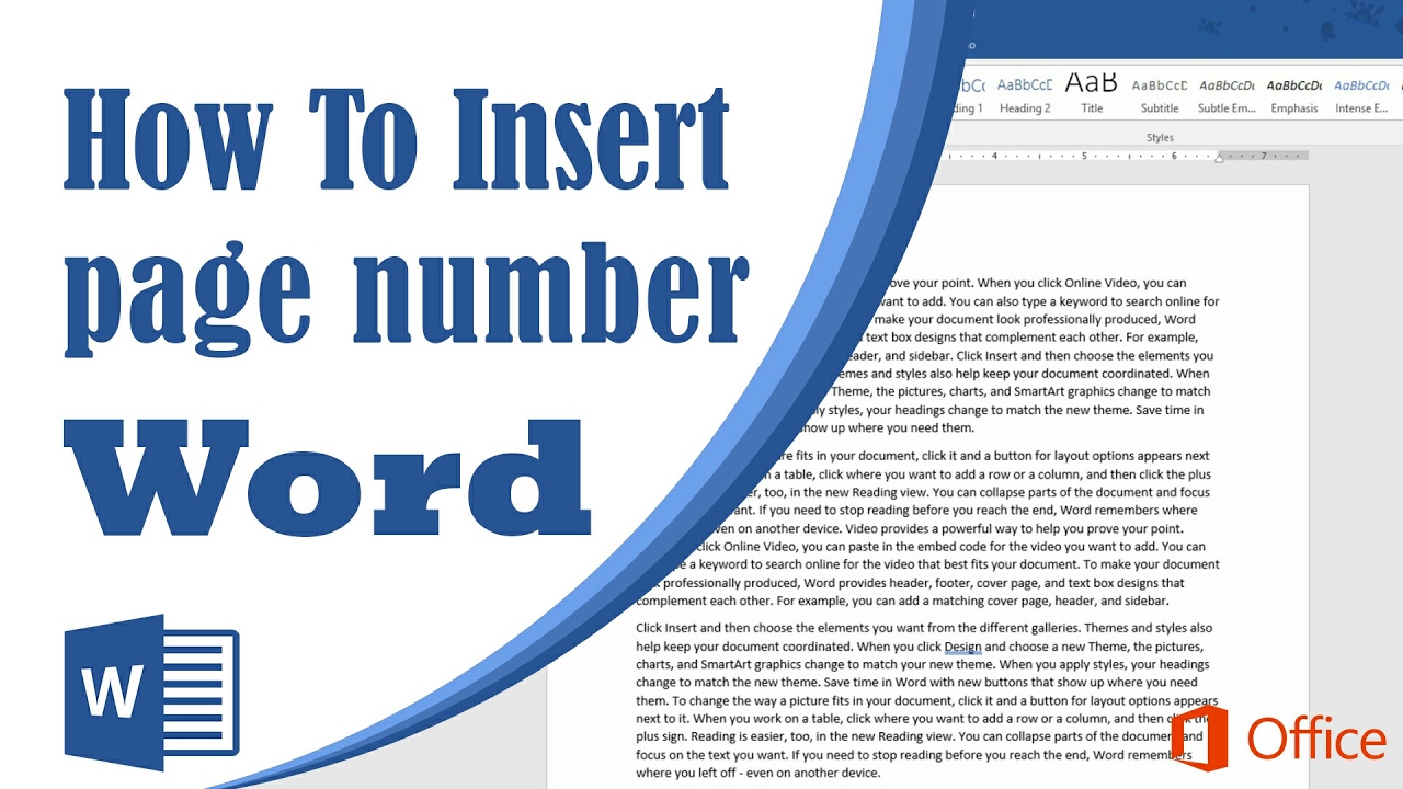 On 365 Word Office Insert Page Numbers On A Worksheet