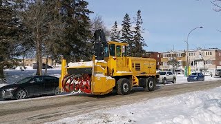 Larue 7060 & D65 - Big Snow Removal Operation in Montreal - 2022-01-23 - Two passes [4K]