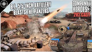 Can the BL 5.5 Heavy Artillery Beat the Axis? | 2v2 Campbells Convoy | CoH3 Cast 2.0 #112