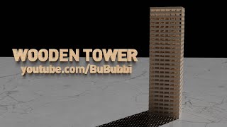 Wooden Tower Collapse 4K - Blender Render