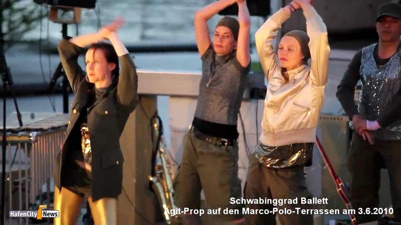 Schwabinggrad Ballett agitiert auf den Marco-Polo-Terrassen