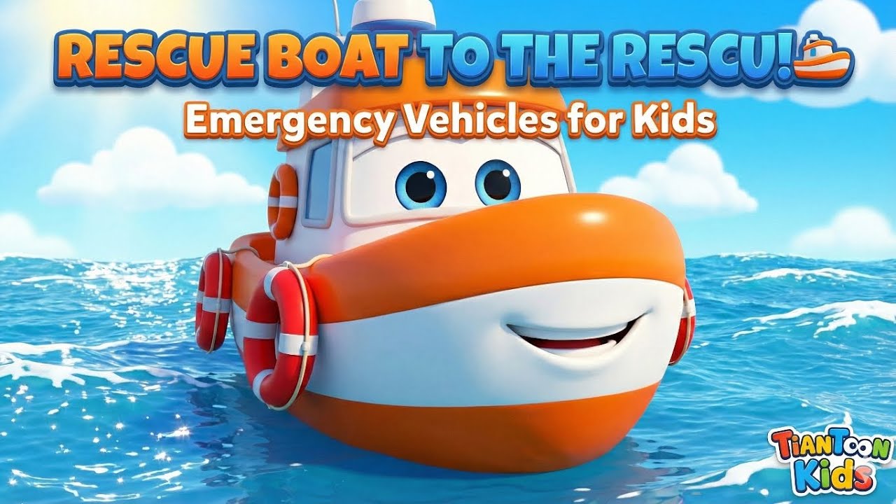Sea Rescue Boat to the Rescue! 🚤 | Emergency Vehicles for Kids