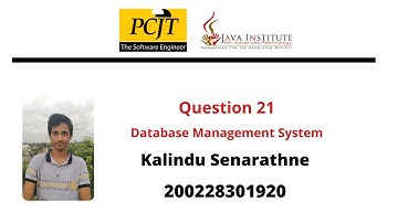 Data Base Task 21 | Maximum Value and Minimum Value| 1st Year | Java Institute | Kalindu Senarathne