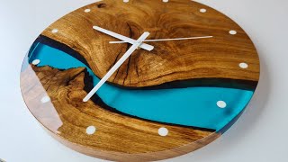 DIY Epoxy Resin Clock/detailed manufacture of watches made of wood and resin#woodworking #epoxy