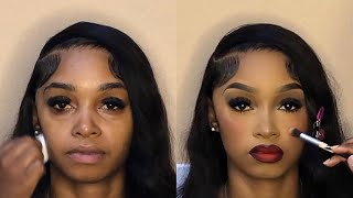 💄Red Lip Makeup Transformation 💄Soft Glam Look #makeup #makeuptutorial #glam #softglam #mua  screenshot 3