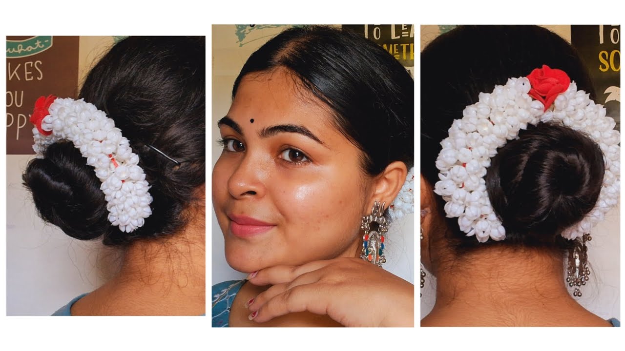 Easy & elegant Gajra bunstyle in just 5 mins! Gajra bunstyle 