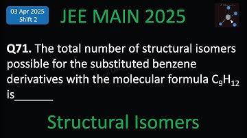 The total number of structural isomers possible for the substituted benzene derivatives with the mol