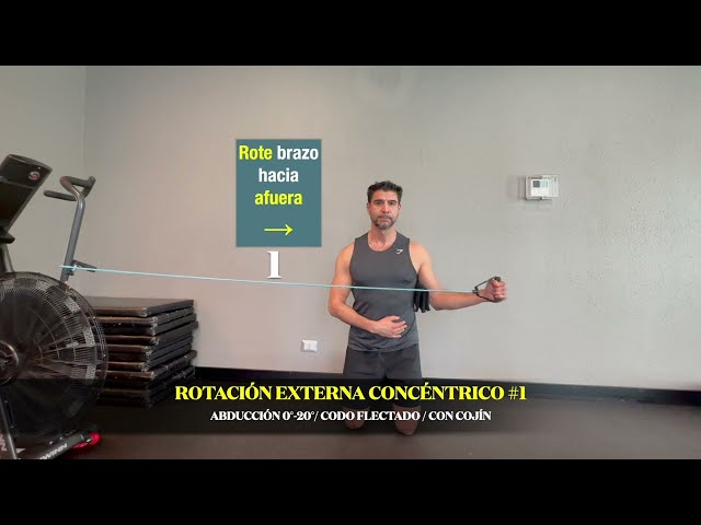 Hombro ejercicio fortalecimiento #09: Rotación externa posición #01