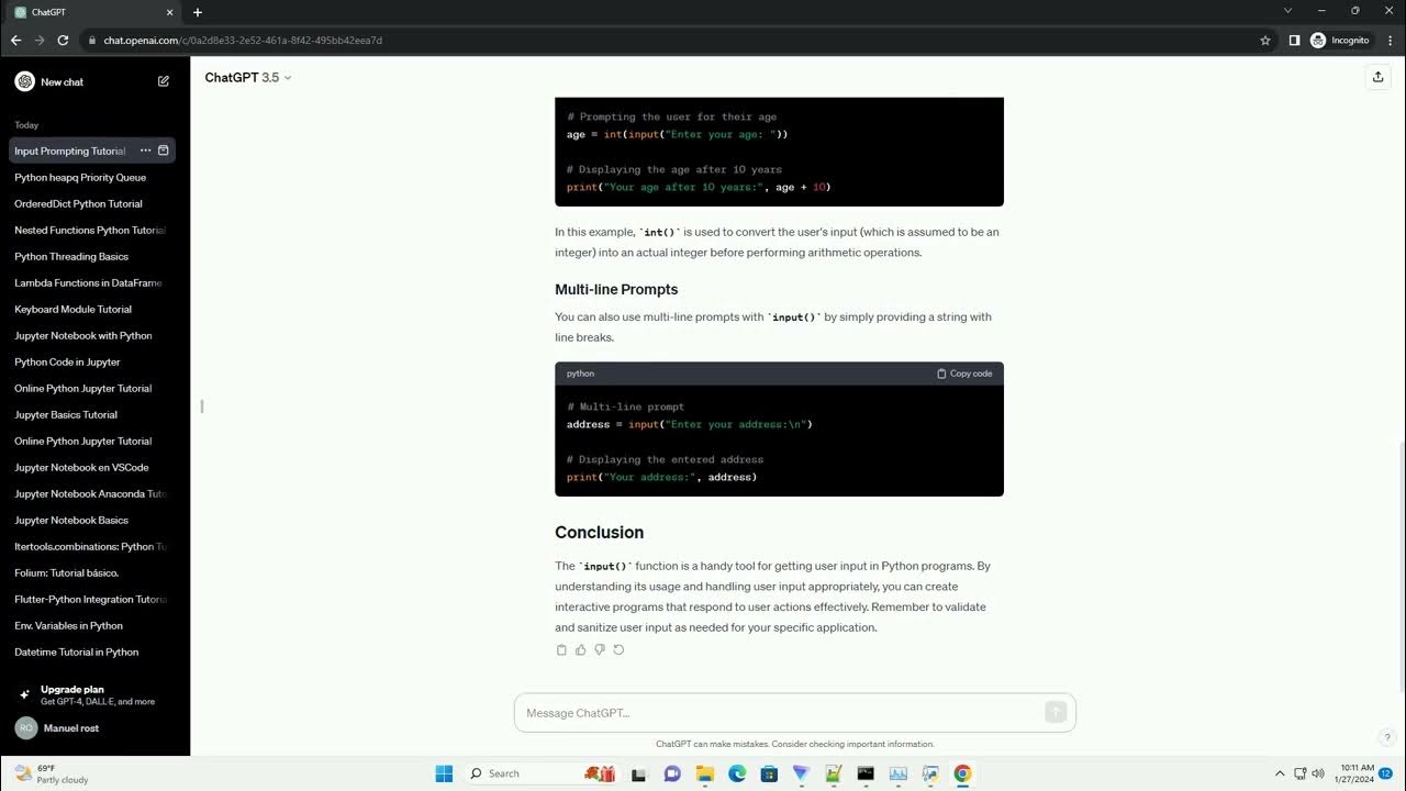 how to use prompt in python - YouTube