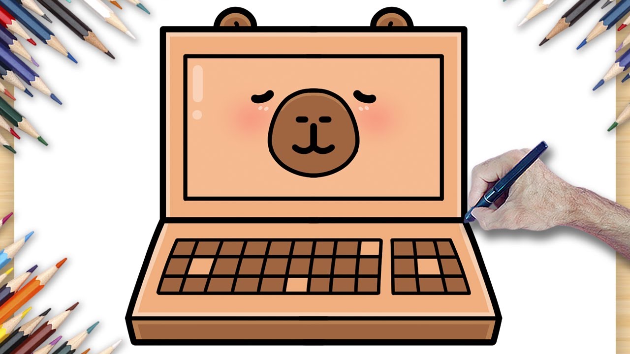 Как Нарисовать КАПИБАРУ в Форме НОУТБУКА | ОЧЕНЬ ЛЕГКО