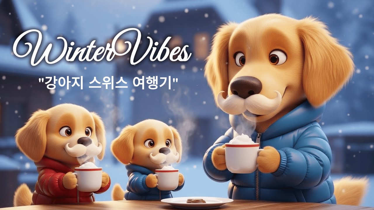 ❄️ 눈 내리는 스위스 알프스, 그리고 리트리버 가족 | 따뜻한 겨울 힐링 음악