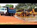 Kirlosker JCB Loading Mud in Dump Truck || Village Panchayat Road Repair Work