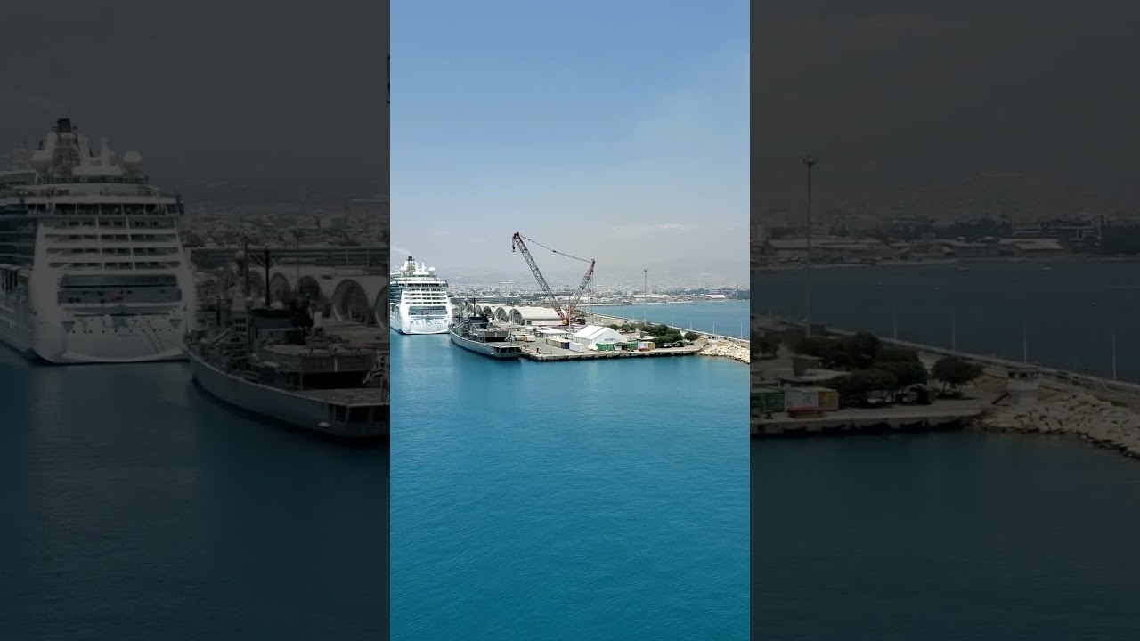 Cruise ship in port of Limassol. Cyprus. #shorts