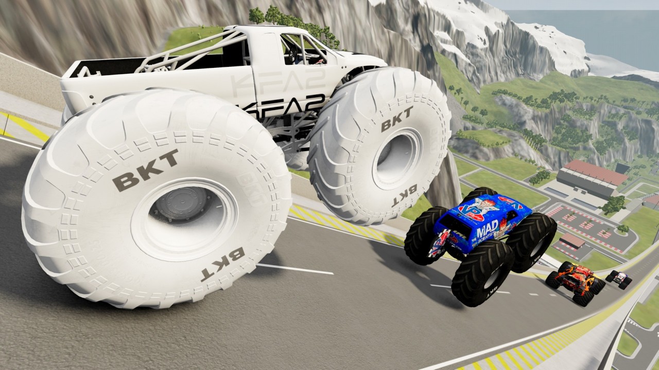 Epic Monster Truck Jumps and Crashes #348 | BeamNG.drive - YouTube