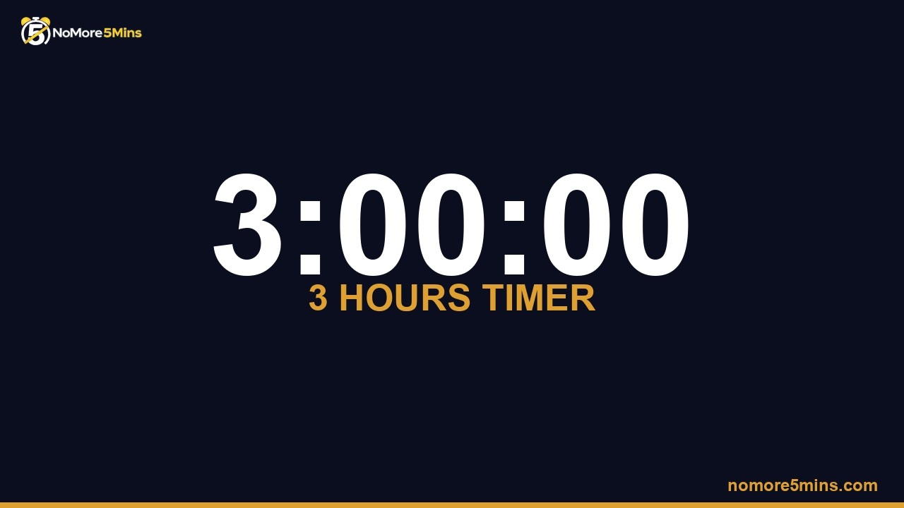 3 Hours Timer — 180 Minute Countdown Timer with Alarm - YouTube