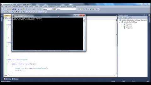 Part 24   C# Tutorial   Difference between method overriding and method hiding avi