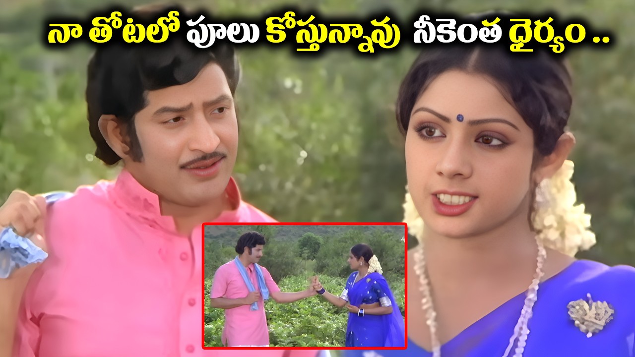 నా తోటలో పూలు కోస్తున్నావు  నీకెంత ధైర్యం .. Sri devi Super Star Krishna best scene| iDream Adilabad