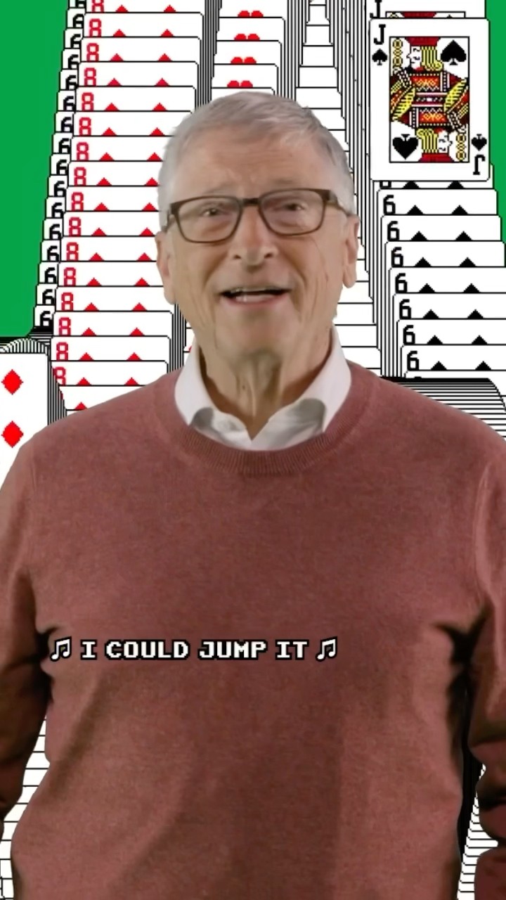 #BillGates \u0026 Jimmy remix his famous 1994 interview with #ConnieChung where he jumps over a chair!