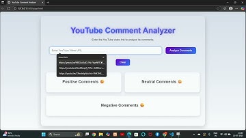 YOUTUBE VIDEO COMMENT ANALYZER PROJECT @Technohacksedutech @mentorsandipgavit