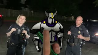Cop Baiting Idiot on Bicycle making a Big deal out of nothing