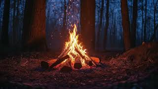 Summer Night Campfire TV Art & Ambience  1 Hour