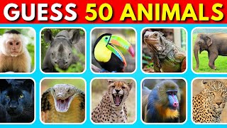 Guess 50 Jungle Animals In 3 Seconds 🦁🐯🦍 | Easy, Medium, Hard 🧠🌿