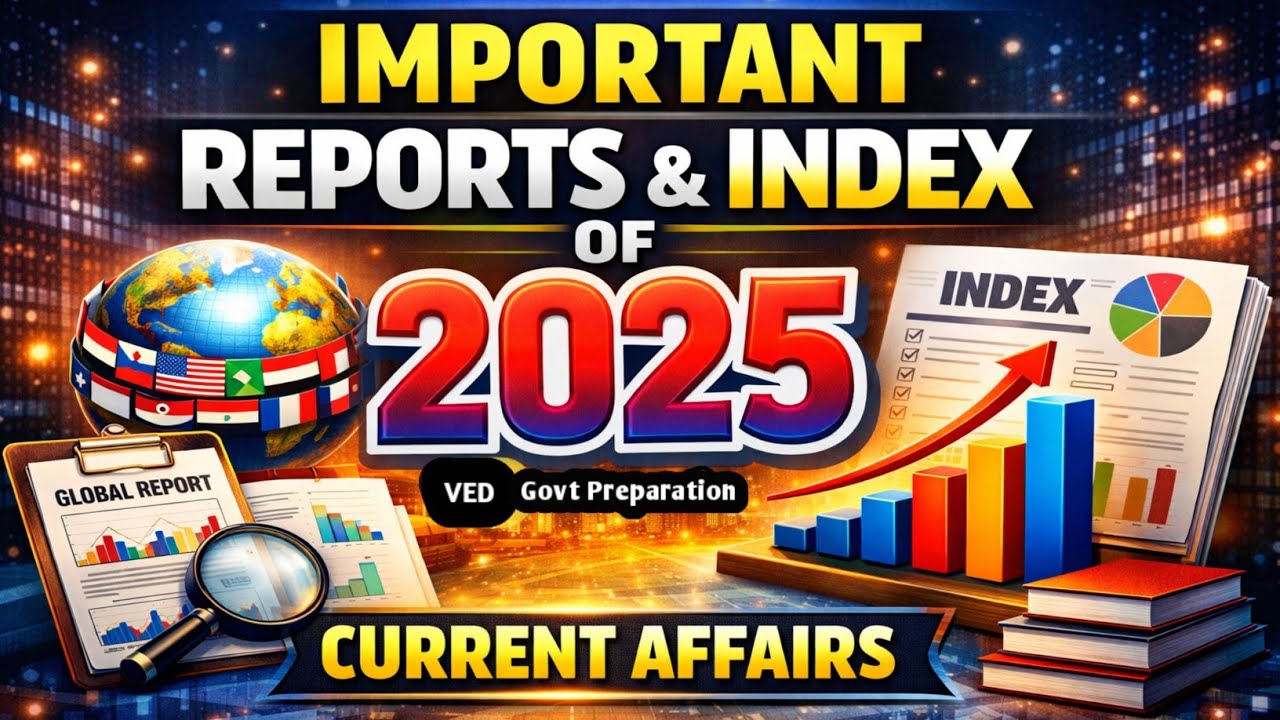 All Important Reports & Index of 2025 in One Video | Must Watch for Exams 