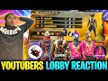 V badge Youtubers Fav Looks In Game Looby Reaction Part - 6 With New Lobby 😱 - Garena Free Fire