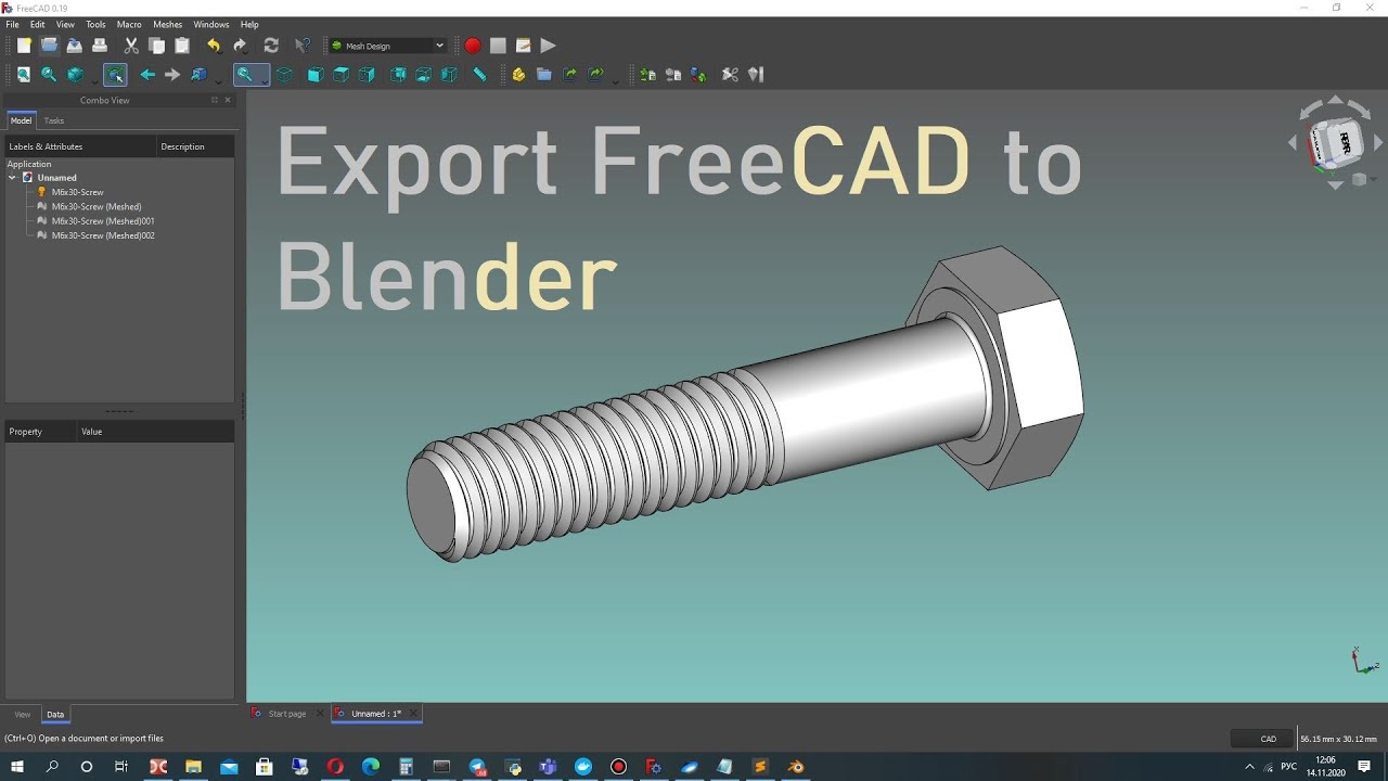 How to Export High Quality STL or OBJ Model from FreeCAD to Blender or 3D  Print - YouTube