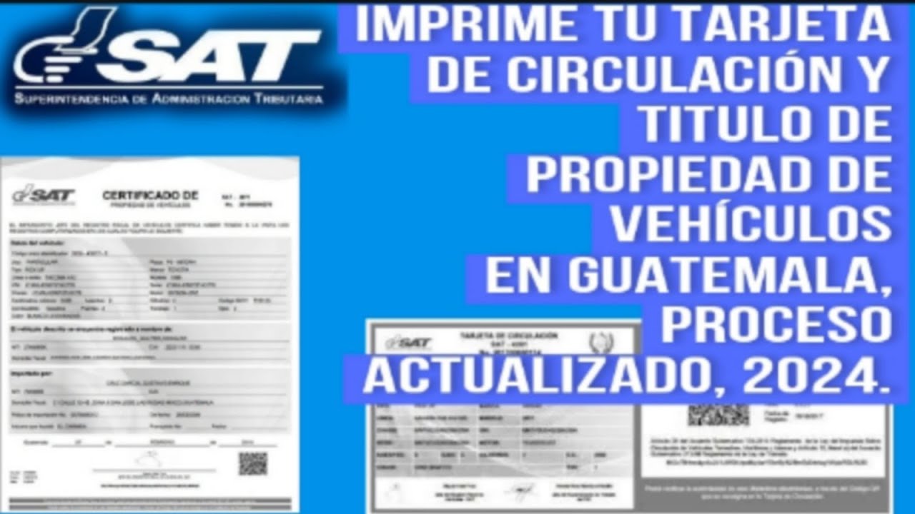 IMPRIME TARJETA DE CIRCULACIÓN Y TÍTULO DE PROPIEDAD DE VEHÍCULO EN GUATEMALA, ACTUALIZADO 2024.