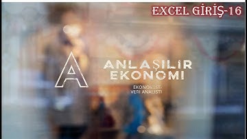 Anlaşılır Ekonomi Excel Giriş-16 (Biraz Eğlenelim)