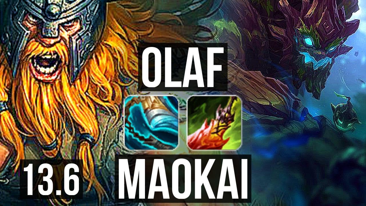 OLAF vs MAOKAI (TOP) | 6/0/2, 71% winrate, Dominating | KR Master | 13.6