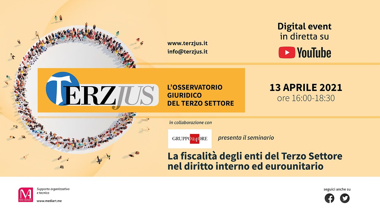 13/04/2021 - La fiscalità degli enti del Terzo Settore nel diritto interno ed eurounitario