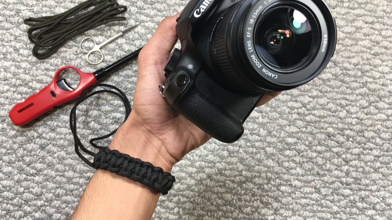 EASY DIY! How to make a camera wrist strap with PARACORD YouTube