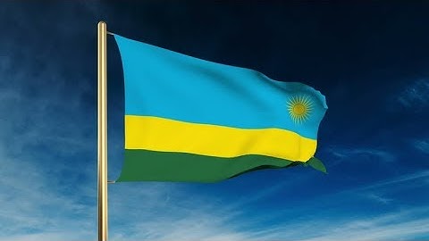 4K Rwanda flag slider style. Waving in the wind with cloud background animation Stock video
