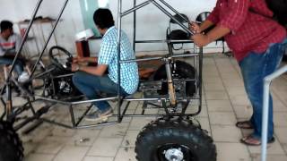 Front fox suspension system testing SAE INDIA BAJA off road vehicle