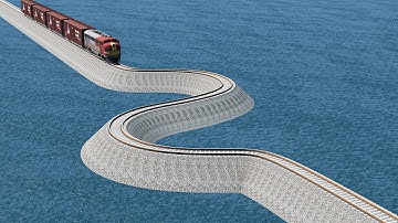 Impossible S Shape Overlapping Rail Tracks Vs Train Crossing - BeamNG.Drive