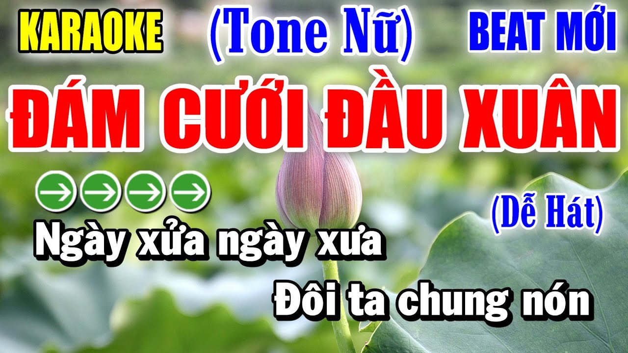 Đám Cưới Đầu Xuân - Karaoke Tone Nữ ✦ Beat Mới | Yêu ca hát - Love Singing |