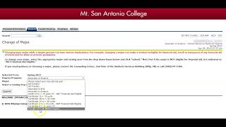 How to change your major in the Mt. SAC portal